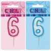 Everything Party All Birthday No.6 Glitter Birthday Numeral Candle