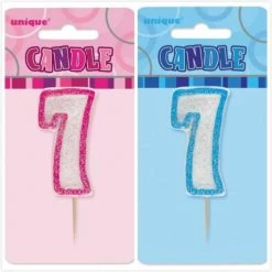 Everything Party No.7 Glitter Birthday Numeral Candle