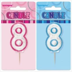 Everything Party No.8 Glitter Birthday Numeral Candle