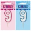 Everything Party No.9 Glitter Birthday Numeral Candle All Birthday