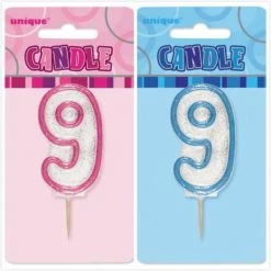 Everything Party No.9 Glitter Birthday Numeral Candle All Birthday