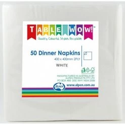Alpen All Birthday 50pk Dinner Napkins - White