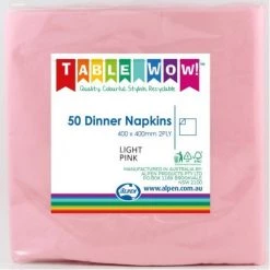 Alpen All Birthday 50pk Dinner Napkins - Light Pink