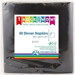 Alpen 50pk Dinner Napkins - Black