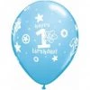 Everything Party Balloons 11" Qualatex 1st Birthday Boy Circle Stars Latex Balloon
