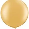 Balloons 3ft Qualatex Plain Latex Balloon - Round Metallic Gold