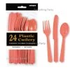 Everything Party 24pk Plastic Cutlery - Coral