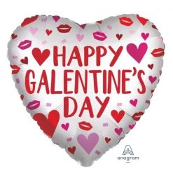 Qualatex 18" Anagram Foil Heart Shape Happy Galentine's Day Balloon Balloons