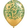Everything Party Balloons 11" Qualatex Christmas Printed Damask Poinsettia-A-Round Latex Balloon