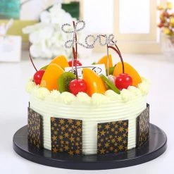 Everything Party Metal Cake Topper With Crystal - LOVE