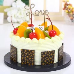 Everything Party Metal Cake Topper With Crystal - LOVE