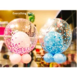 Everything Party Twin's Birthday Double Bubbles Helium Balloon Bouquet