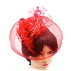 Everything Party Deluxe Fascinator With Flower - Red By Event