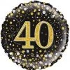 Anagram 18" Oaktree Holographic Gold & Silver Dots 40th Birthday Foil Balloon