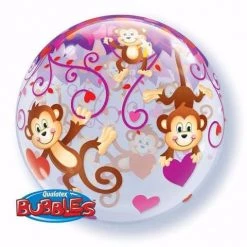 Qualatex 22" SINGLE BUBBLE LOVE MONKEYS Balloon