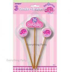 Everything Party 1st Birthday Ladybug 3 Piece Candle Set All Birthday
