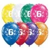 Everything Party 11" Qualatex 6th Birthday Assorted Colour Latex Balloon