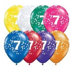 Everything Party 11" Qualatex 7th Birthday Assorted Colour Latex Balloon