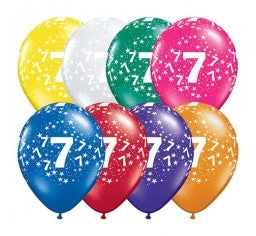 Everything Party 11" Qualatex 7th Birthday Assorted Colour Latex Balloon