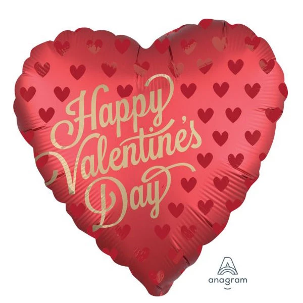 Qualatex 18" Anagram Foil Heart Shape Happy Valentine's Day Balloon Balloons