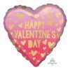 Qualatex 18" Anagram Foil Pink Heart Shape Happy Valentine's Day Balloon Balloons