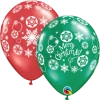 Balloons 11" Qualatex Christmas Printed Snowflake Latex Balloon