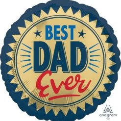18" Anagram Foil Best Dad Ever Gold Balloon