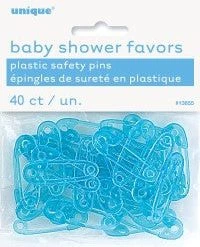 Meteorparty 40pc Plastic Safety Pin - Blue By Theme