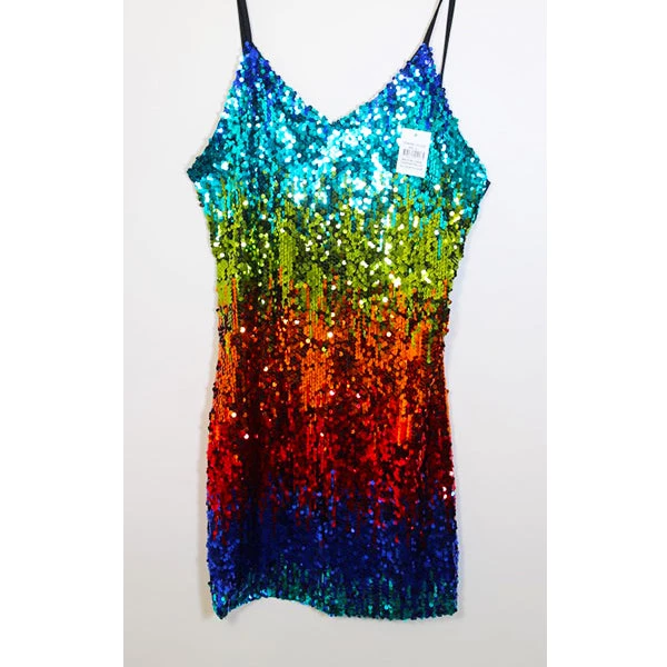 Everything Party Costume Rainbow Sequin Dress