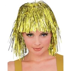Everything Party By Theme Tinsel Wig - Gold
