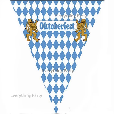 Everything Party By Event 10pk Oktoberfest Design Plastic Bunting Flag