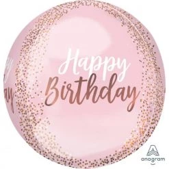 Qualatex 16" Orbz Happy Birthday Pastel Confetti Balloon Balloons