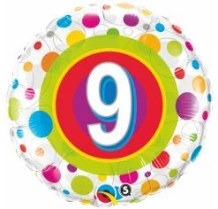 Everything Party 18" Qualatex No.9 Colourful Dots Foil Balloon