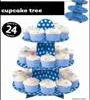 Meteorparty Blue Dot - 3 Tier Cup Cake Stand