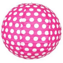 Everything Party 30cm Polka Dots Paper Lantern - Hot Pink By Theme