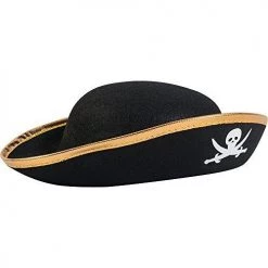 Trademart School Book Week Costume Kids Pirate Hat Gold Rim