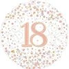 Qualatex 18" Okatree 18th Birthday Holographic Rose Gold Foil Balloon