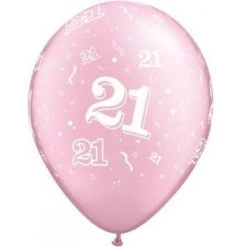 Everything Party 11" Qualatex 21st Birthday Pink Latex Balloon Balloons