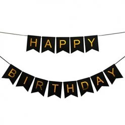 Everything Party Happy Birthday Banner - Black All Birthday