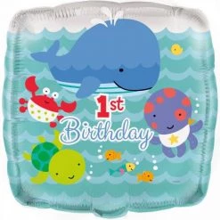 Everything Party Balloons 18" 1st Birthday Under The Sea Foil Balloon