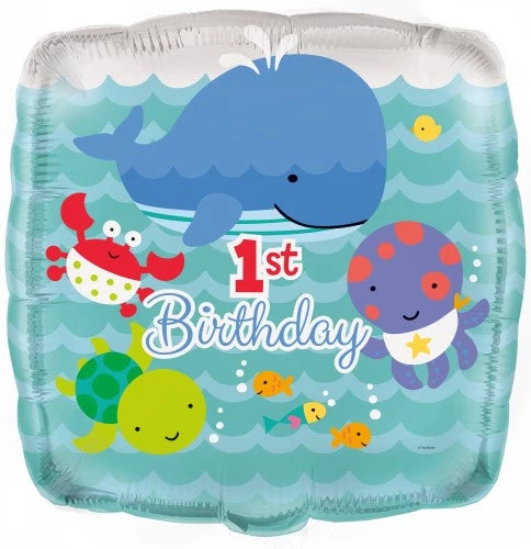 Everything Party Balloons 18" 1st Birthday Under The Sea Foil Balloon