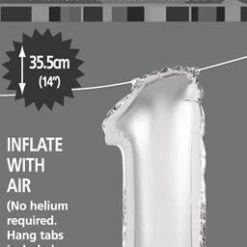 Unique 14" Number Foil Balloon - Number 1 (5 Colours)