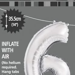 Unique 14" Number Foil Balloon - Number 6 (5 Colours) Balloons
