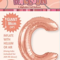 Unique 34" Meteor Jumbo Foil Balloon - Letter C (3 Colours)