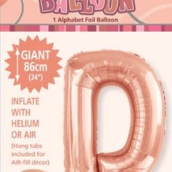Unique Balloons 34" Meteor Jumbo Foil Balloon - Letter D (3 Colours)