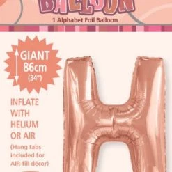 Unique 34" Meteor Jumbo Foil Balloon - Letter H (3 Colours)