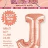 Unique 34" Meteor Jumbo Foil Balloon - Letter J (3 Colours) Balloons