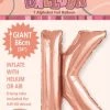 Unique 34" Meteor Jumbo Foil Balloon - Letter K (3 Colours)