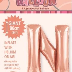 Unique 34" Meteor Jumbo Foil Balloon - Letter N (3 Colours)