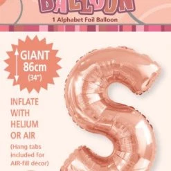 Unique 34" Meteor Jumbo Foil Balloon - Letter S (3 Colours) Balloons